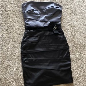 White House Black Market - black and gray dress